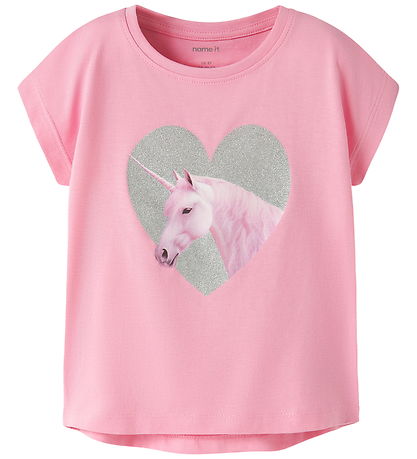 Name It T-shirt - 2-pak - NmfVotia - Bright White/Pink Drink