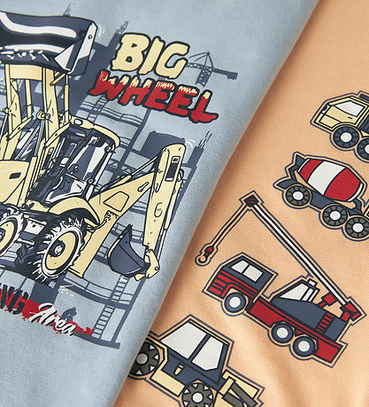 Name It T-shirt - 2-pak - NmmVagno - Peach Fuzz/Blue Fog