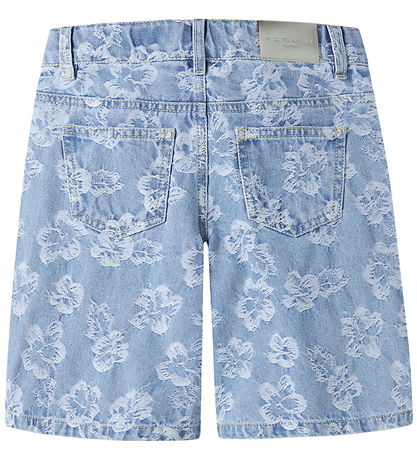Name It Shorts - NkfRose - Light Blue Denim/Flowers