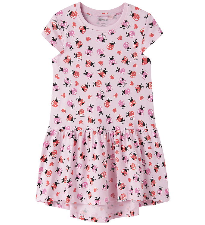 Name It Vigga Pirouette Ladybug Hearts - Kjole - Pink - 110
