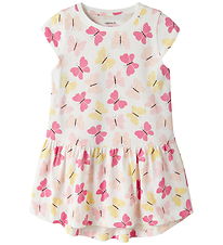 Name It Kjole - NmfVigga - Bright White/Pink Butterfly