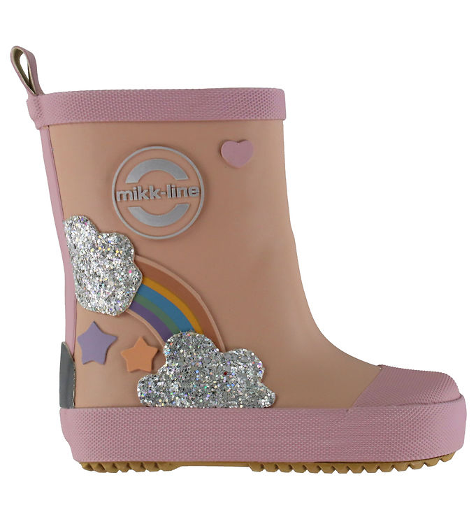 Mikk-Line Gummistøvler - Barfod - Wellies Rainbow Patch - Adobe