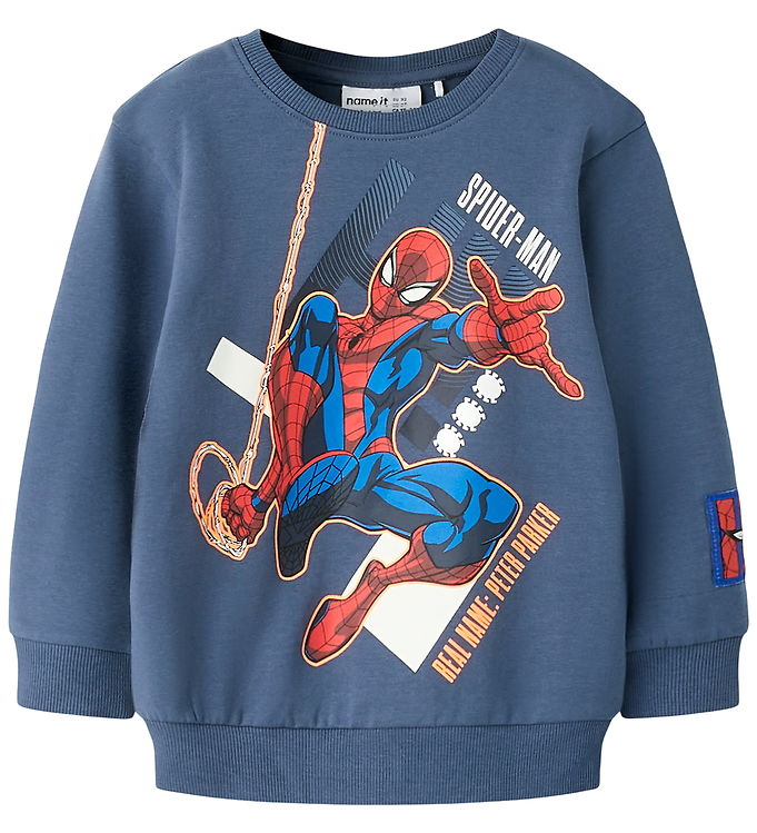Name It Sweatshirt - NmmAlbie - Spiderman - Vintage Indigo