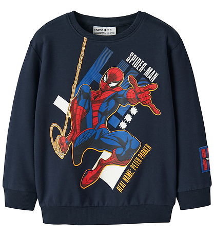 Name It Sweatshirt - NmmAlbie - Spiderman - Navy Blazer