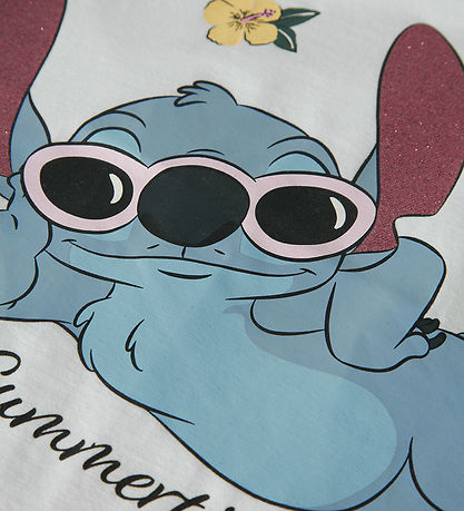 Name It T-shirt - NmfAnn - Stitch - Bright White