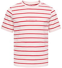 Kids Only T-shirt - KogHelle - Tomato/Cloud Dancer/Print Nice