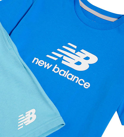 New Balance Shortssæt - Stacked logo - Blue Bird