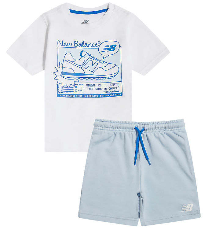 New Balance Shortssæt - Graphic - Bright White