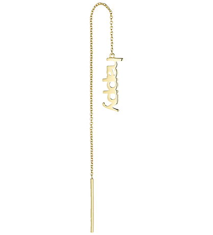 Design Letters Ørering - 1 stk. - HAPPY - 18 k Guldbelagt