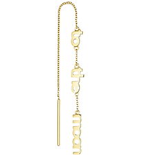 Design Letters Earring - 1 pcs - TO THE MOON - 18k Gold Plated