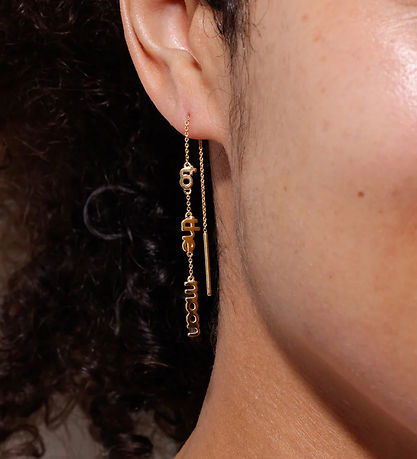 Design Letters Ørering - 1 stk. - TO THE MOON - 18k Guldbelagt