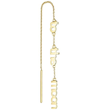 Design Letters Ørering - 1 stk. - TO THE MOON - 18k Guldbelagt