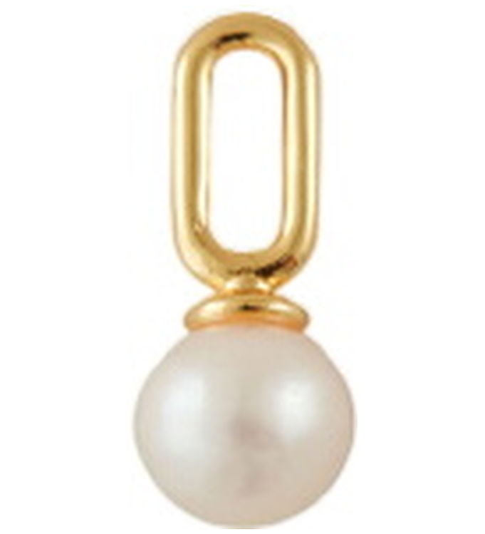 Design Letters Vedhæng - Pearl Drop - 5mm - 18k Guldbelagt
