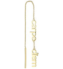 Design Letters Earring - 1 pcs - CARPE DIEM - 18k Gold Plated