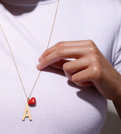 Design Letters Vedhæng - Mega Little Big Love - 18k Guldbelagt