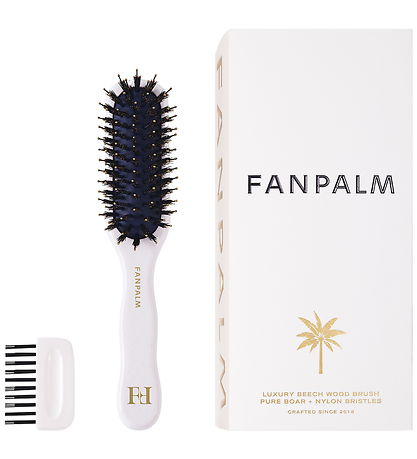 Fan Palm Hårbørste - Slim - Glossy White