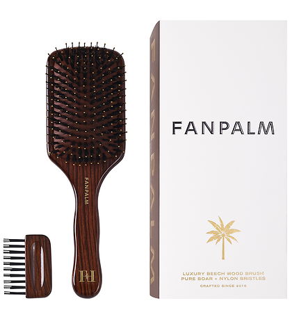 Fan Palm Hårbørste - Medium - Ebony Glossy Brown