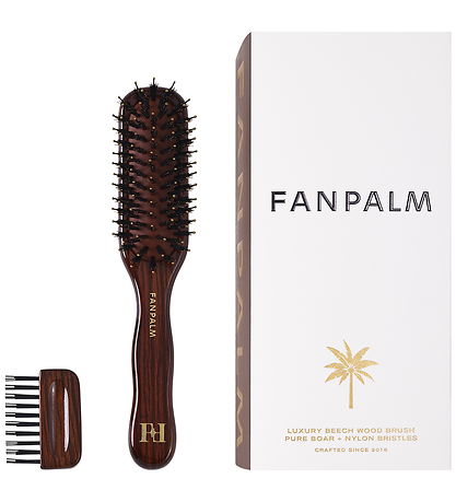 Fan Palm Hårbørste - Slim - Ebony Glossy Brown