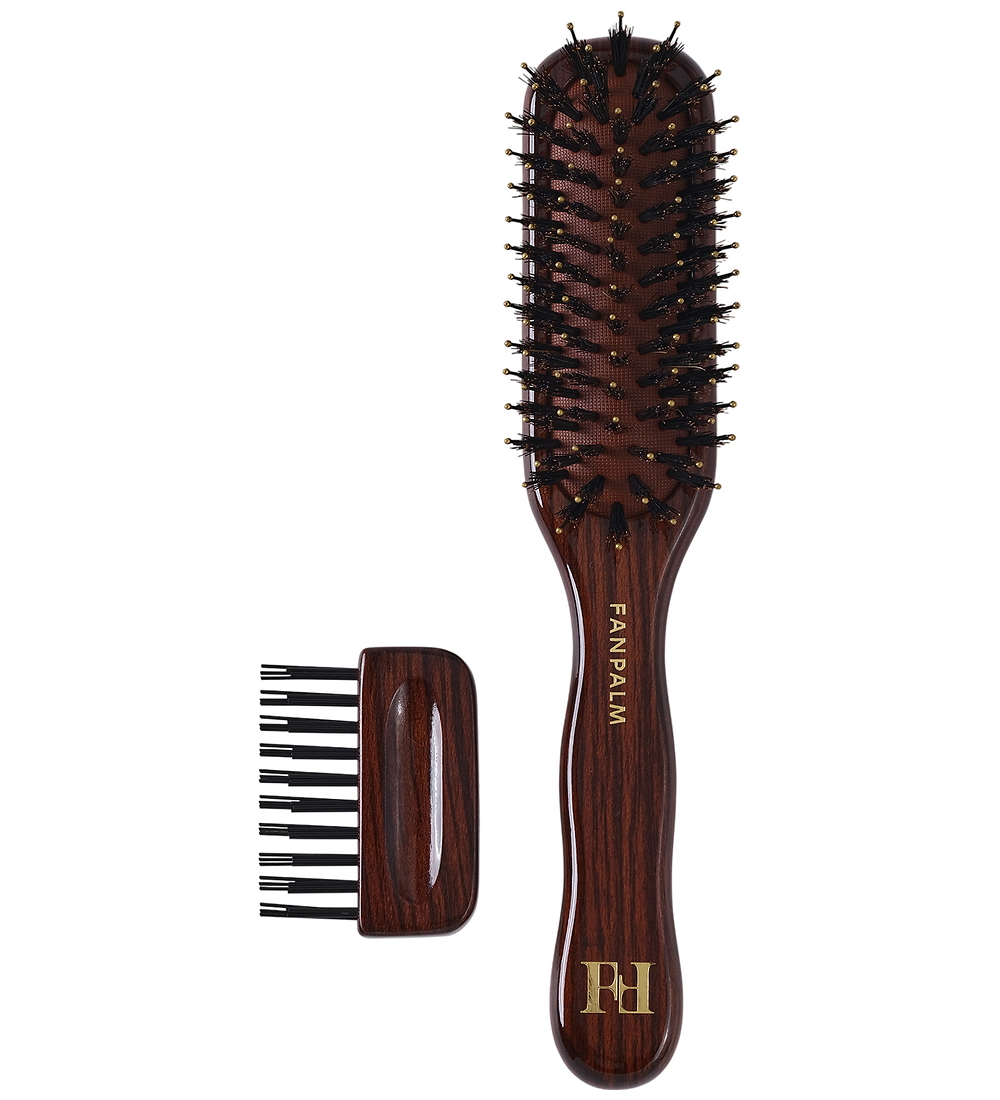 Fan Palm Haarbürste - Slim - Ebony Glänzend Brown - Fan Palm - One Size - Haarbürsten
