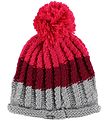 Color Kids Gebreide Muts - Robertu - Grijs/Bordeaux/Roze m. Pom- Color Kids Gebreide Muts - Robertu - Grijs/Bordeaux/Roze m. Pom-