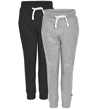 Minymo Sweatpants - 2-Pack - Black/Grey Melange Minymo Sweatpants - 2-Pack - Black/Grey Melange