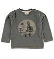 En Fant Blouse - Grey Melange w. Print En Fant Blouse - Grey Melange w. Print