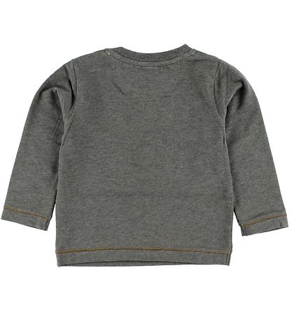 En Fant Blouse - Grey Melange w. Print En Fant Blouse - Grey Melange w. Print