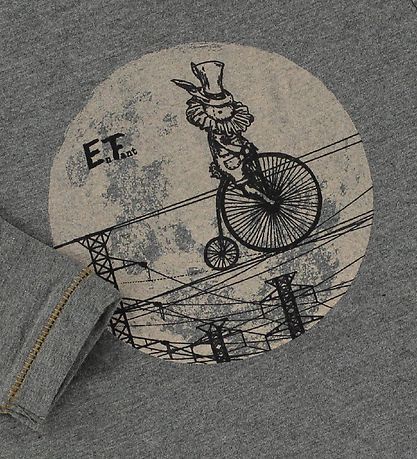 En Fant Blouse - Grey Melange w. Print En Fant Blouse - Grey Melange w. Print