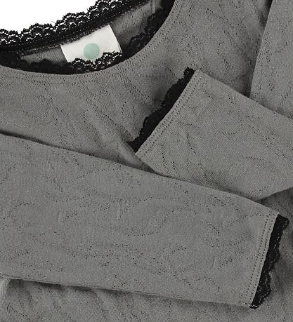 En Fant Blouse - Grey w. Pointelle