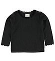 En Fant Blouse - Black w. Pointelle En Fant Blouse - Black w. Pointelle
