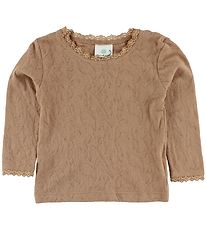 En Fant Blouse - Light Brown w. Pointelle En Fant Blouse - Light Brown w. Pointelle