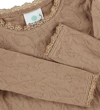 En Fant Blouse - Light Brown w. Pointelle