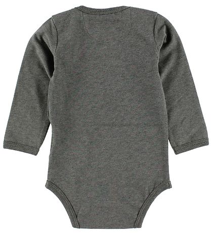 En Fant Bodysuit - L/S - Grey Melange w. Print En Fant Bodysuit - L/S - Grey Melange w. Print