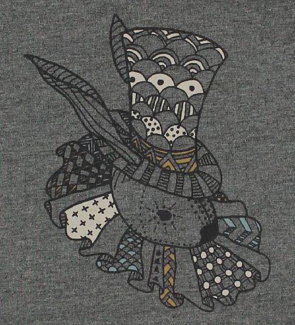 En Fant Bodysuit - L/S - Grey Melange w. Print En Fant Bodysuit - L/S - Grey Melange w. Print