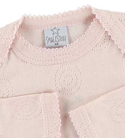 Smallstuff Bodysuit - L/S - Rose w. Pointelle Smallstuff Bodysuit - L/S - Rose w. Pointelle