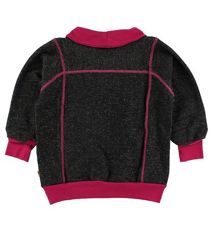 Katvig Sweatshirt - Sortmeleret m. Mørk Pink