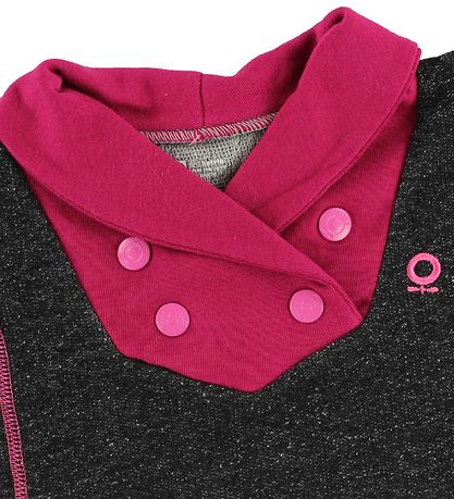 Katvig Sweatshirt - Sortmeleret m. Mørk Pink