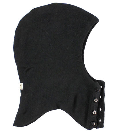 Cagoule av. Boutons MarMar - Laine/Coton - 2 Couches - Noir Cagoule av. Boutons MarMar - Laine/Coton - 2 Couches - Noir