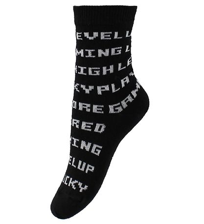 Molo Socks - 2-Pack - Norm - White/Black w. Text Molo Socks - 2-Pack - Norm - White/Black w. Text