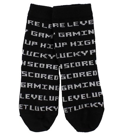 Molo Socks - 2-Pack - Norm - White/Black w. Text Molo Socks - 2-Pack - Norm - White/Black w. Text