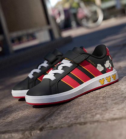 adidas Performance Sko - Grand Court Mickey - Cblack/Purrub/Crey