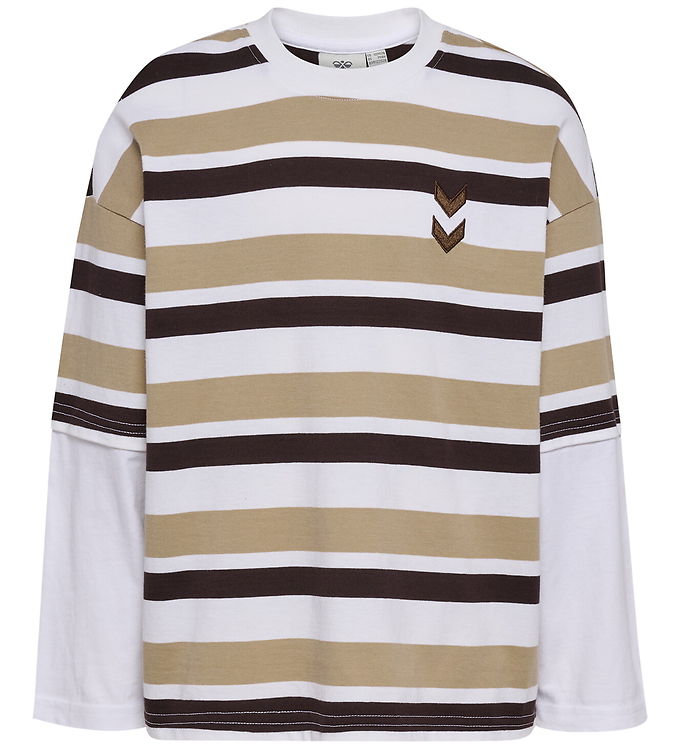 Hummel Bluse - HmlJr Silly - Silver Mink m. Striber