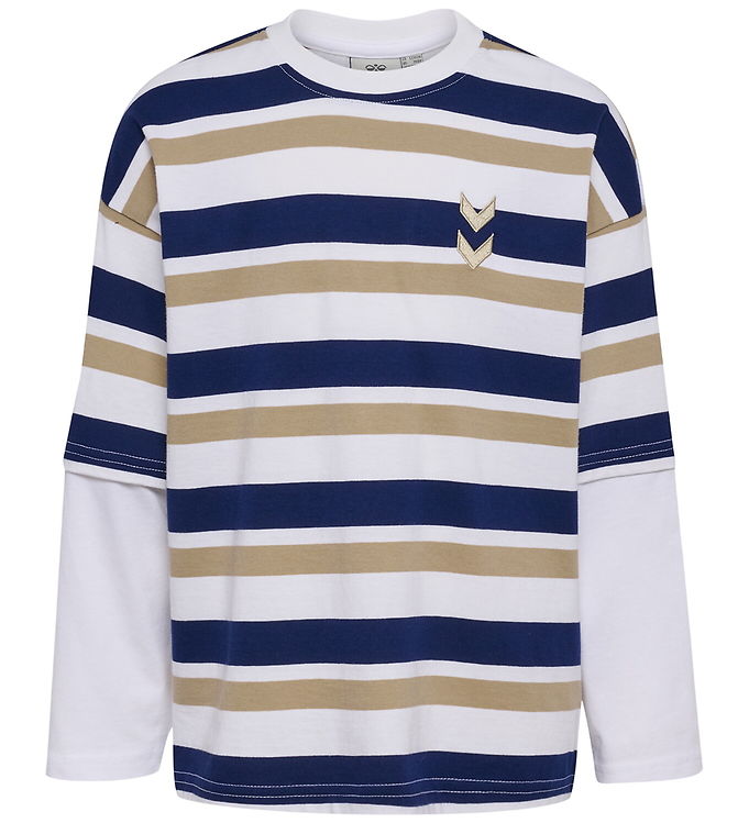 Hummel Bluse - HmlJr Silly - Medieval Blue m. Striber