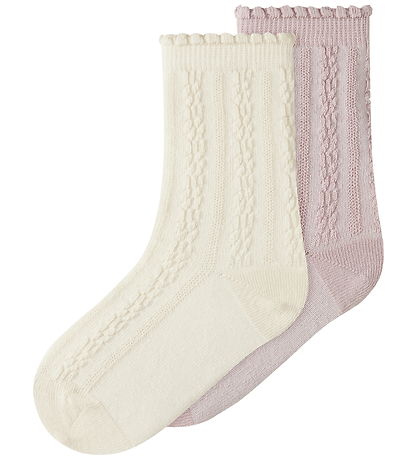 Lil Atelier Strømper - 2-pak - NmfKendra - Turtledove/Hushed Vio