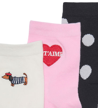 Kids Only Strømper - 3-pak - KogIne - Cloud Dancer/JeTaime/ Pink