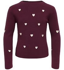 Kids Only Bluse - Strik - KogHearts - Winetasting/Egret