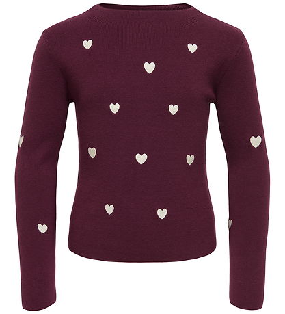 Kids Only Bluse - Strik - KogHearts - Winetasting/Egret