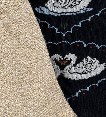 Konges Sløjd Strømper - 2-pak - Jaquard - Navy/Off White