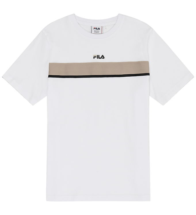 Fila T-shirt - Forcoli - Bright White m. Beige