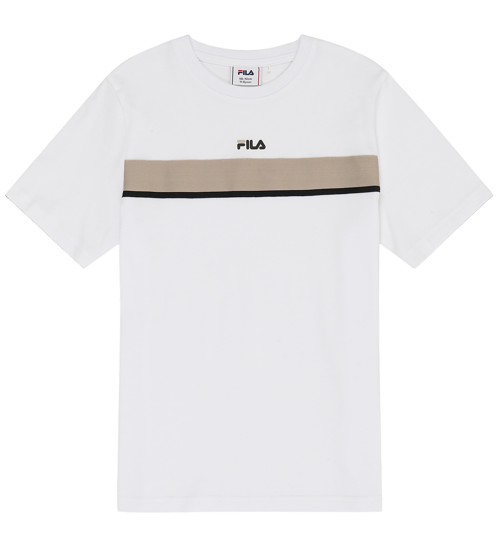 Fila T-Shirt - Forcoli - Bright White m. Beige - Fila - 13-14 Jahre (158-164) - T-Shirts